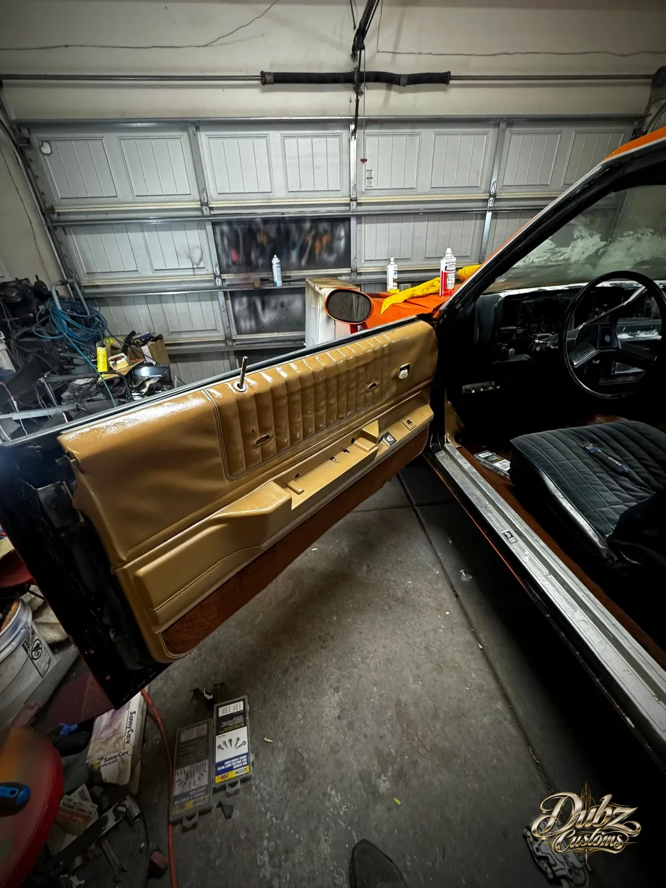 Gold door panel installed in the G-body interior