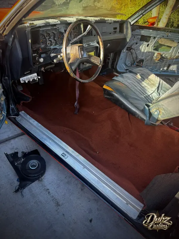 Fresh carpet going into the G-body