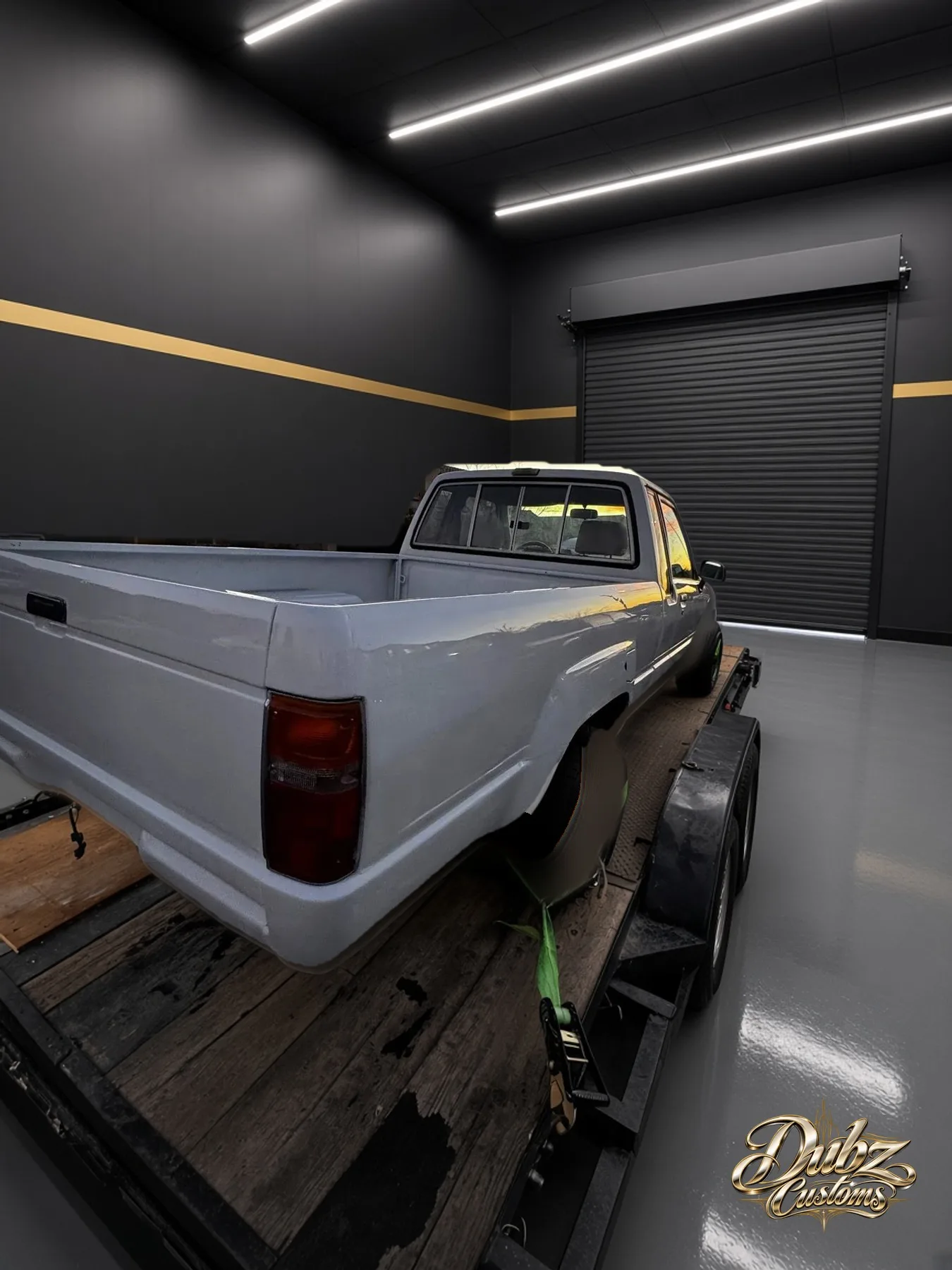 Refinished 1991 Toyota pickup on a trailer