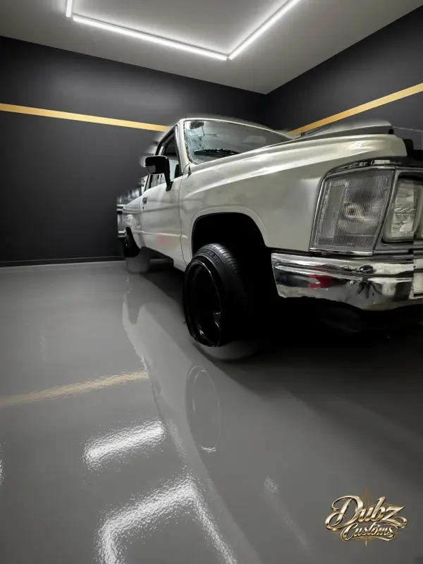 1991 Toyota pickup in the shop